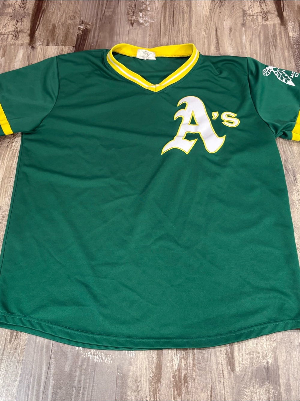 Oakland Athletics “A’s” Embroidered Retro Green/ Yellow Jersey Men’s XL